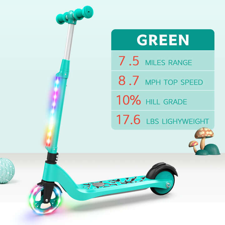 SISIGAD Patinete eléctrico para niños de 6 a 12 años, cubierta con luz LED,  scooter para niños con 3 niveles de ajuste de manillar a 36 pulgadas de –  Yaxa Store
