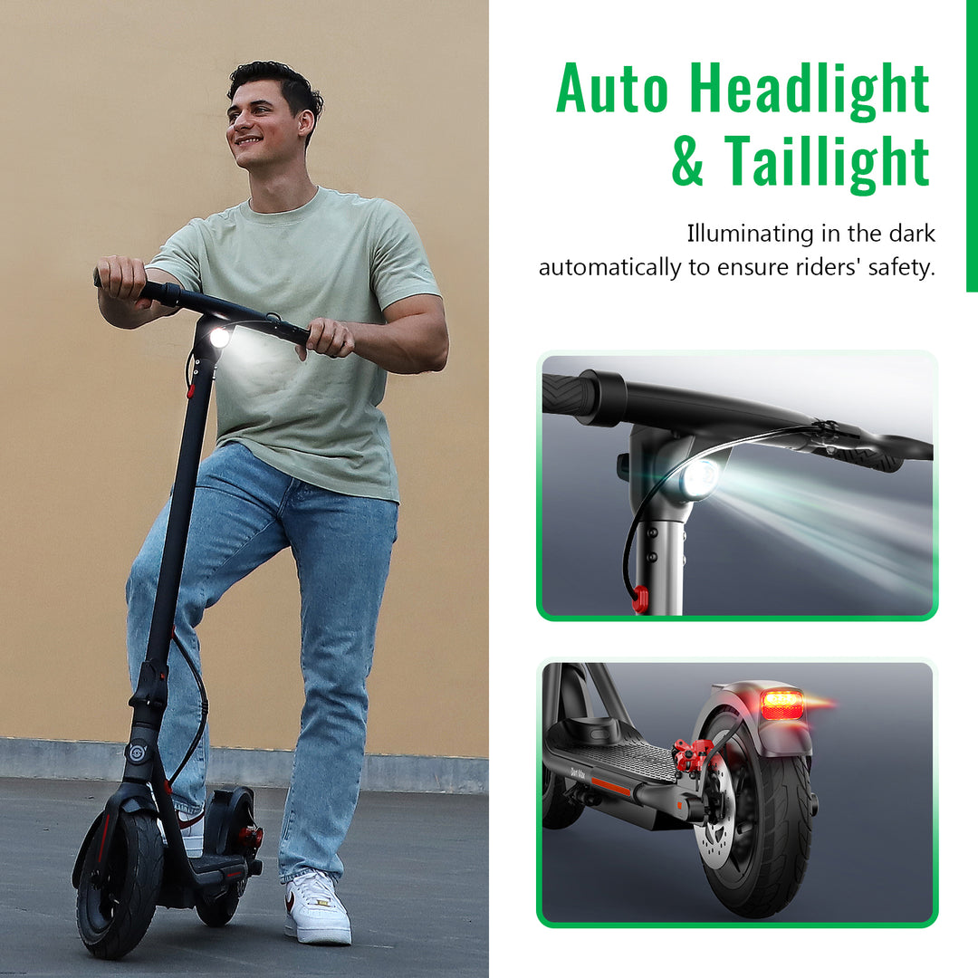 SISIGAD Patinete eléctrico para niños de 6 a 12 años, cubierta con luz LED,  scooter para niños con 3 niveles de ajuste de manillar a 36 pulgadas de