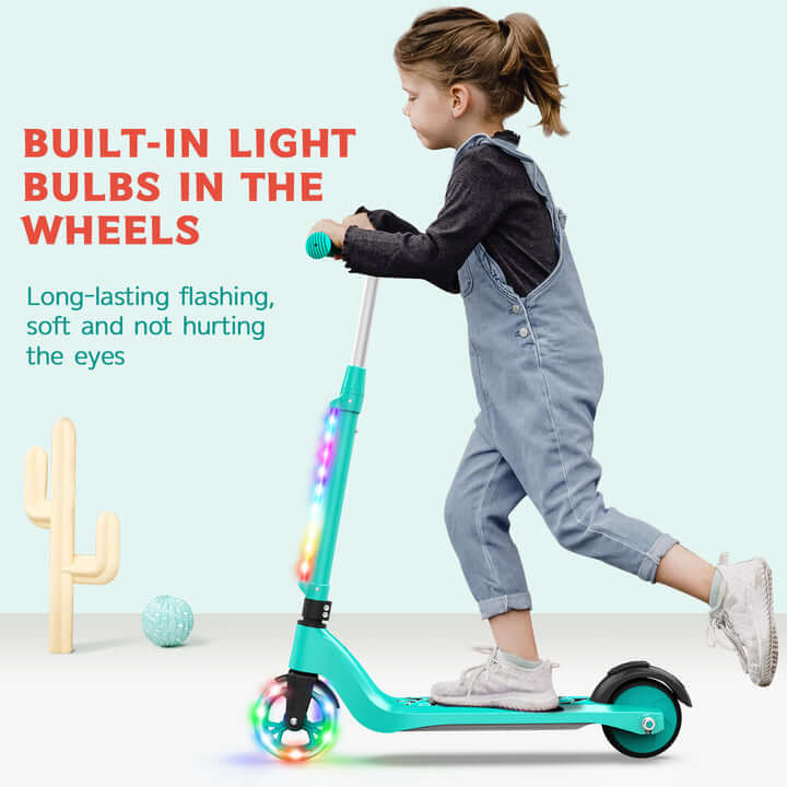 SISIGAD Electric Scooter | E-Scooter-US | scooter electrico-SISIGAD 531 Electric Scooter for Kids, Kick Scooter with 6km/H Speed & 7.5 Km Range, 2h Charging Time, Colorful Rainbow Lights E-Scooter for Teens - SISIGAD