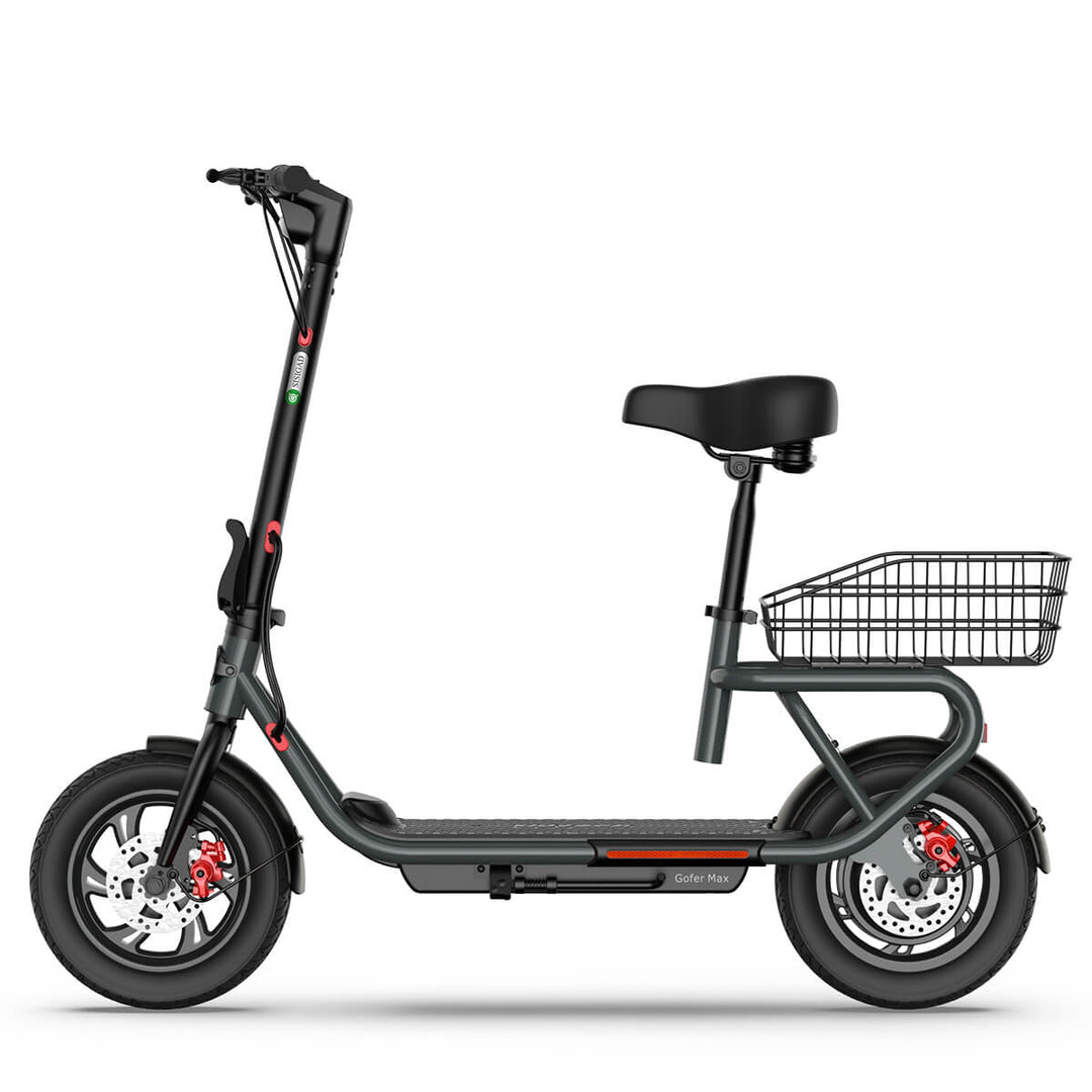 SISIGAD scooter | adult e-scooter| electric scooter bike-  Gofer Max 12“ Fat Tire Electric Scooter For Shopping! With its sleek dark grey design and mechanical aesthetic, this bike is not only stylish but also practical. Perfect for shopping, its cool appearance adds to the overall charm. Experience convenience and trendiness in one ride!
