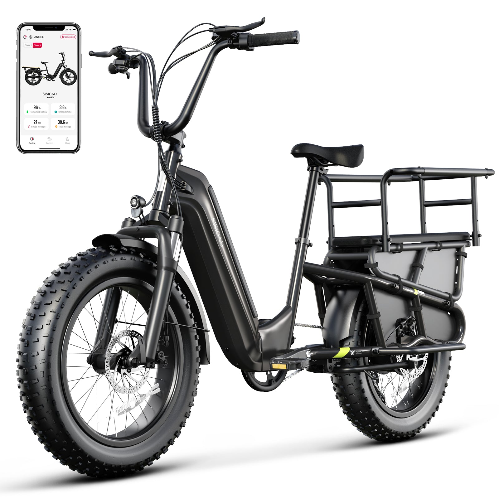 20'' Courier Fat Tire Cargo E-Bike – SISIGAD