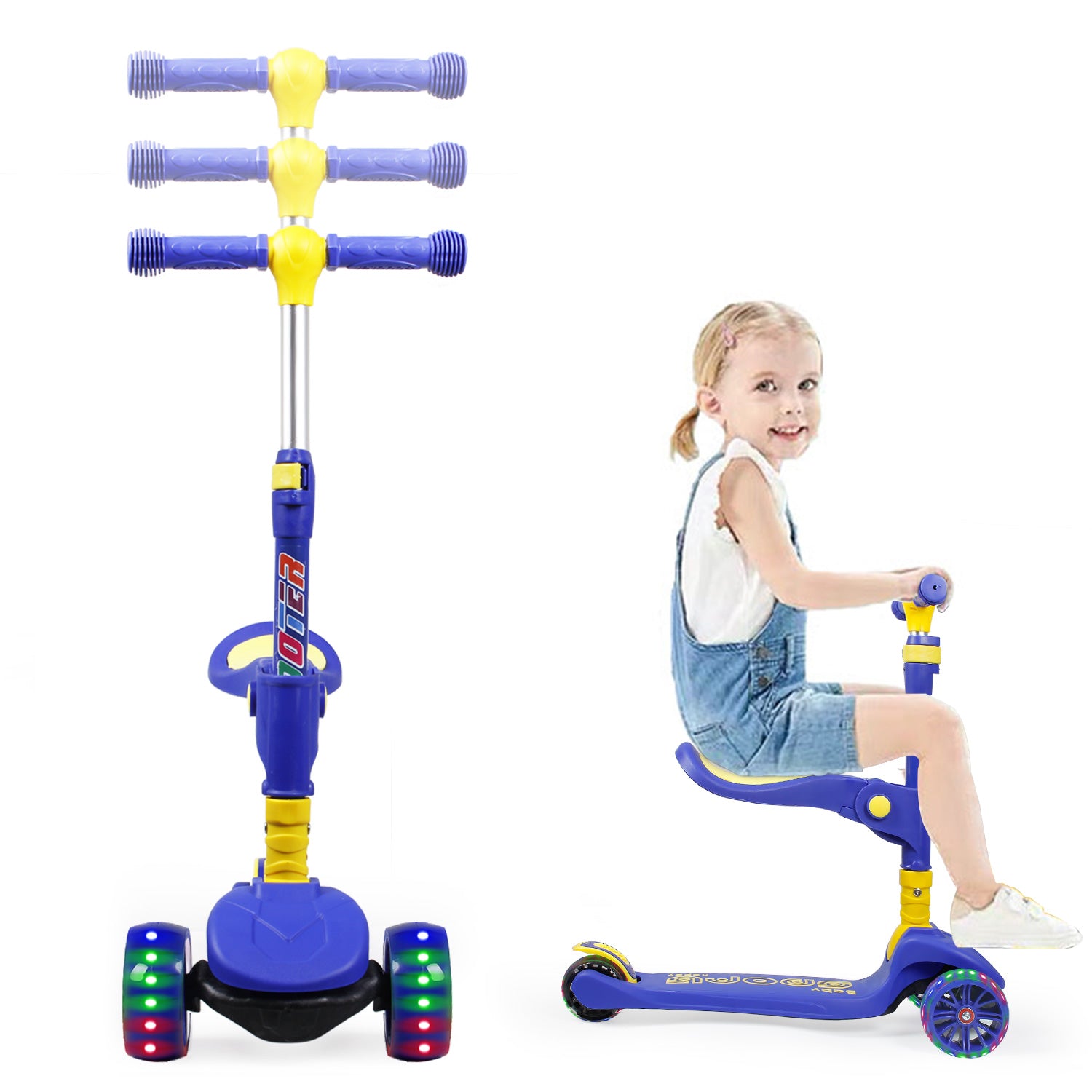 SISIGAD 301 Kick Scooter for Kids w/Seat (4 Colors)