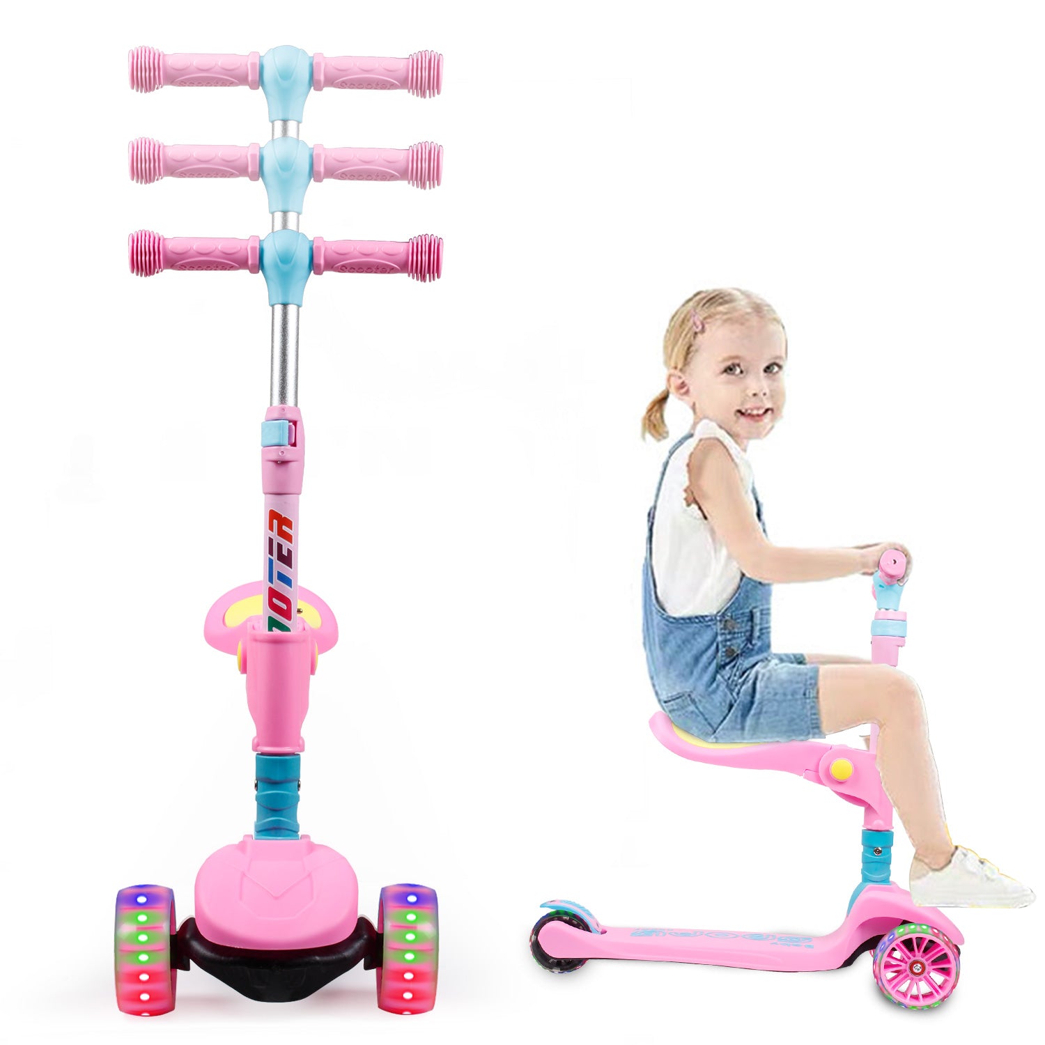SISIGAD 301 Kick Scooter for Kids w/Seat (4 Colors)