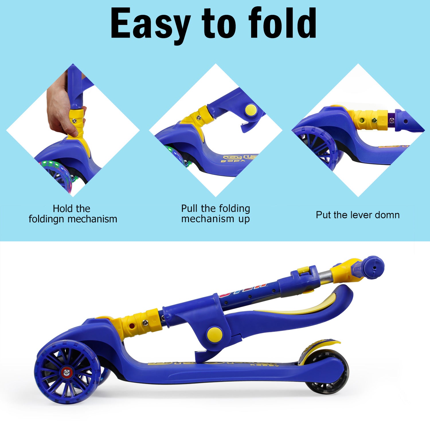 SISIGAD 301 Kick Scooter for Kids w/Seat (4 Colors)