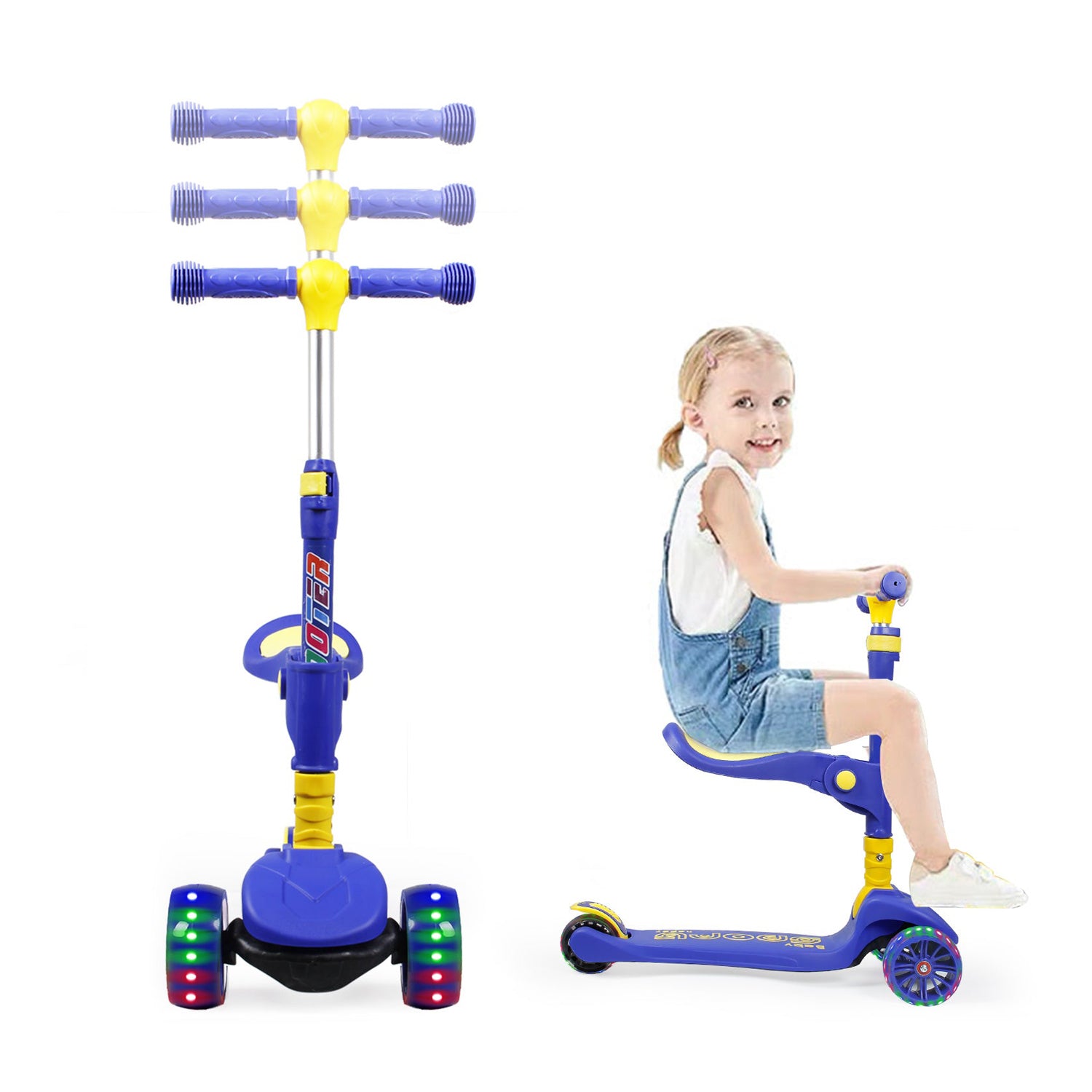 SISIGAD 301 Kick Scooter for Kids w/Seat (4 Colors) - SISIGAD